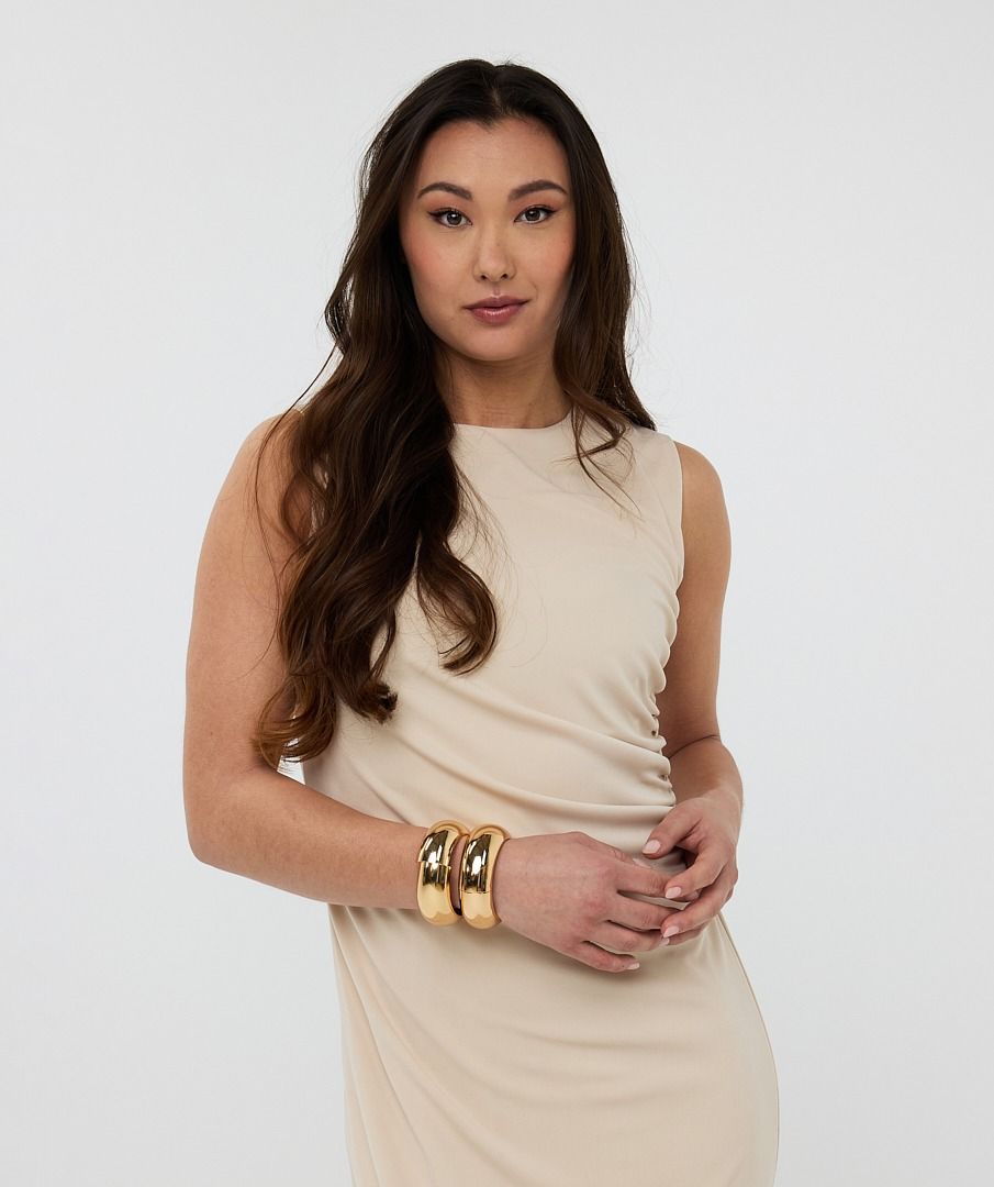 Esqualo Dress Long Gathering