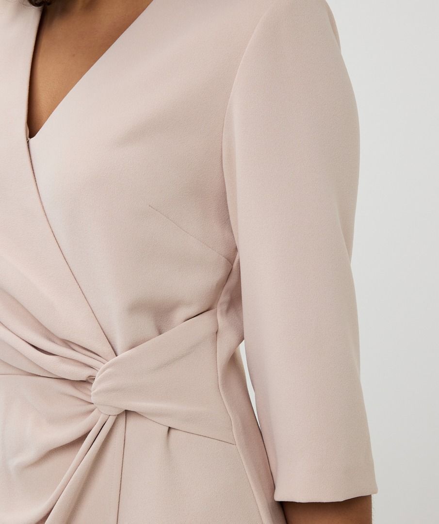 Esqualo Dress Overlap Knot S/slve