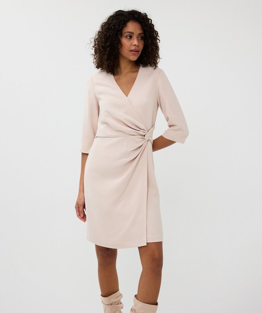 Esqualo Dress Overlap Knot S/slve