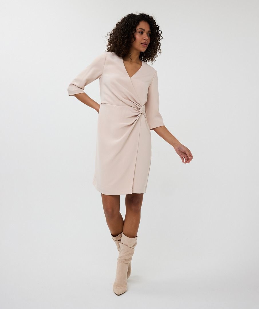 esqualo Dress overlap knot s/slve