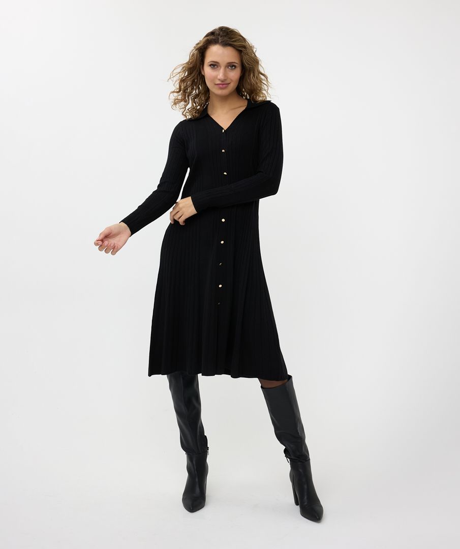esqualo Dress rib button closure