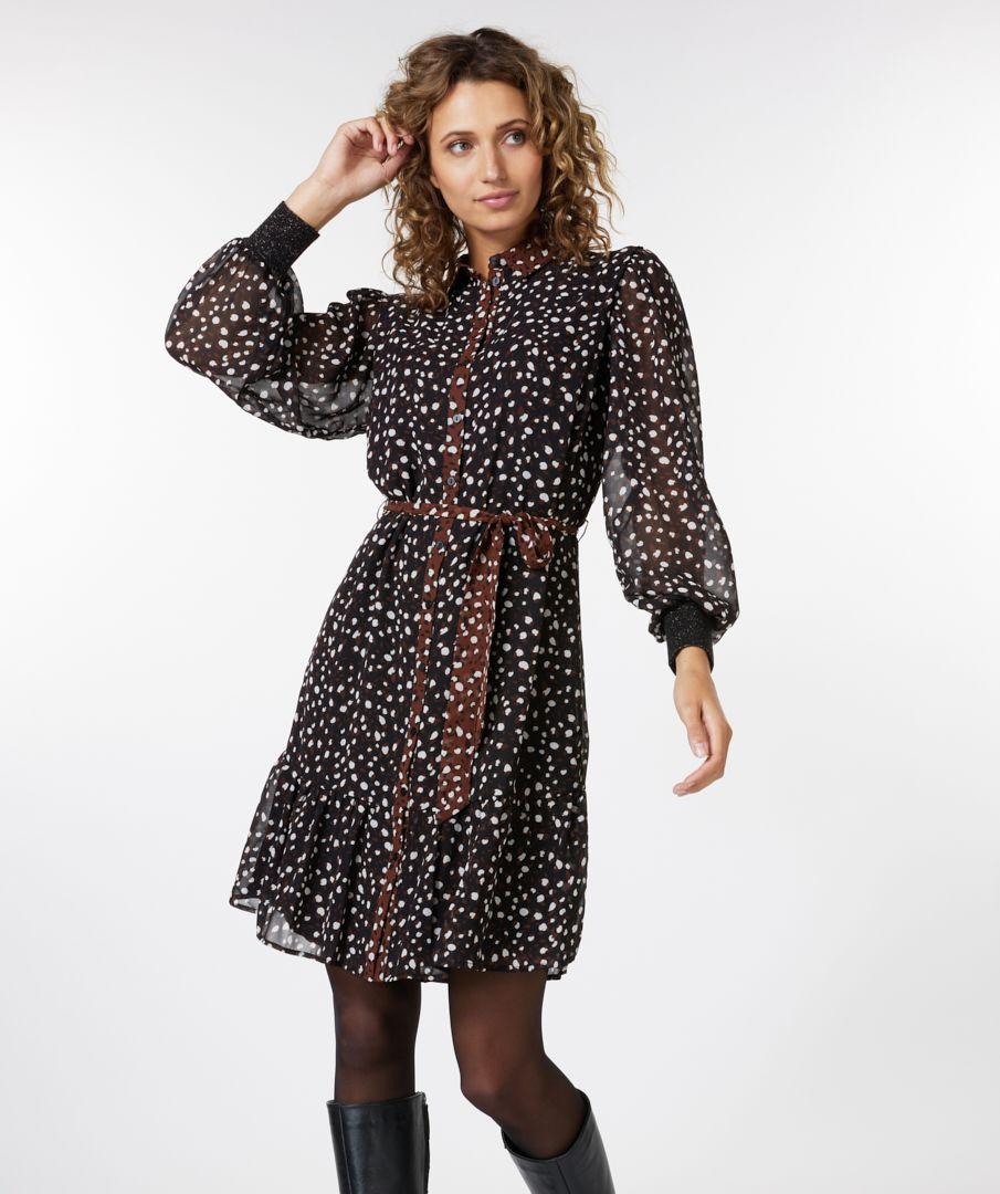 Esqualo Dress Ribbed Cuff Animal Steps