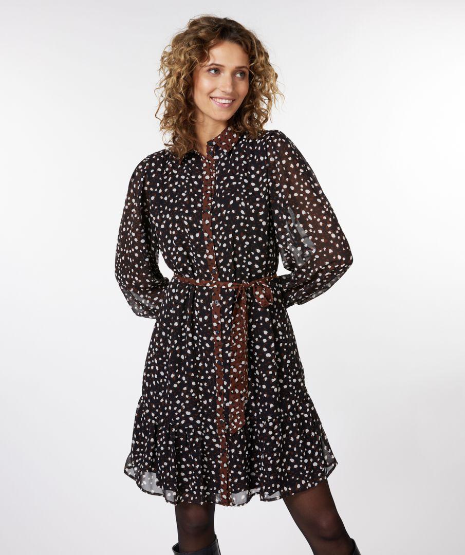 Esqualo Dress Ribbed Cuff Animal Steps