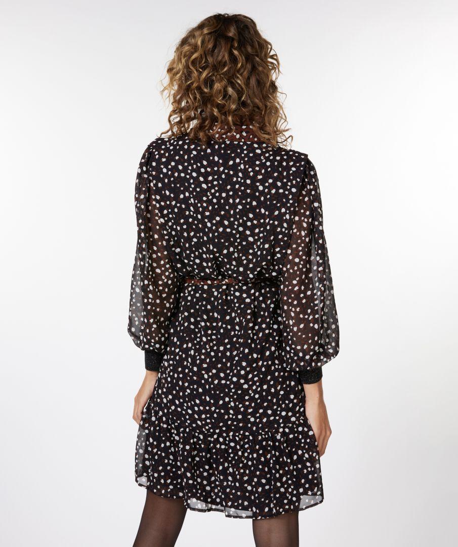 Esqualo Dress Ribbed Cuff Animal Steps