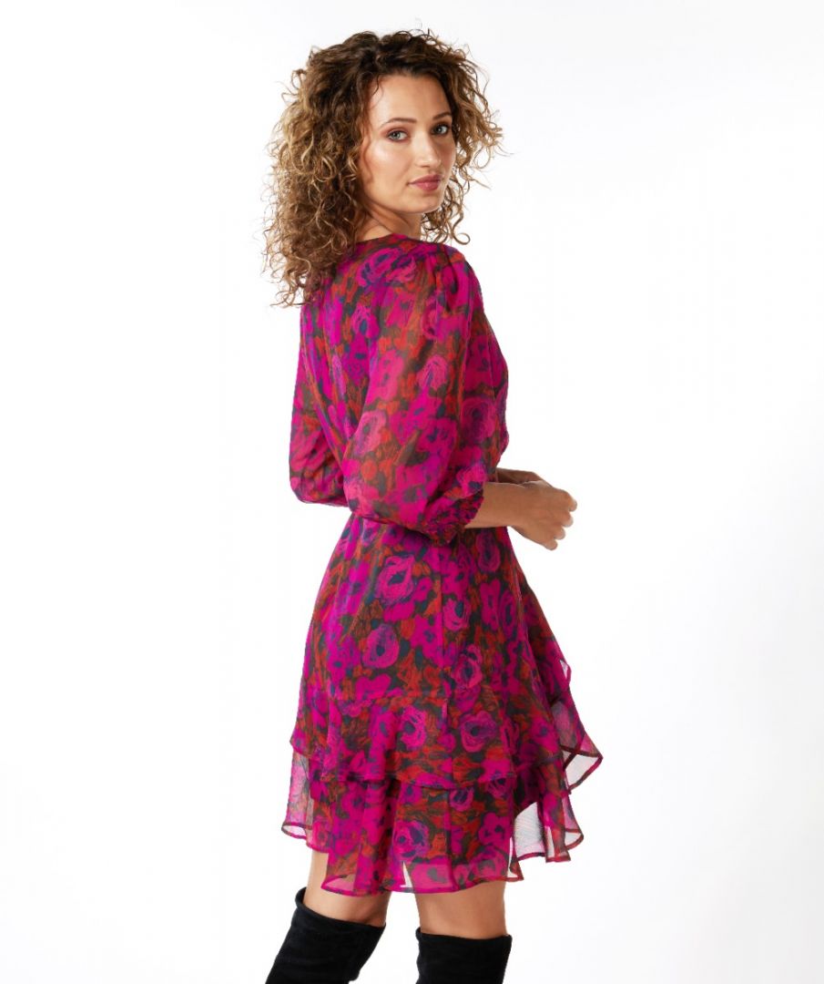 Esqualo Dress Short Wrap Floral Wilding