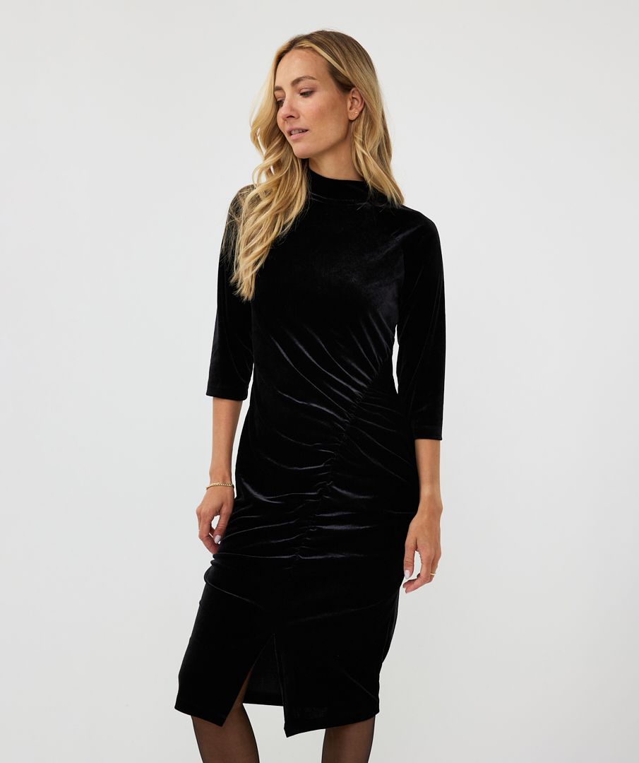 Esqualo Dress Velours Gathering