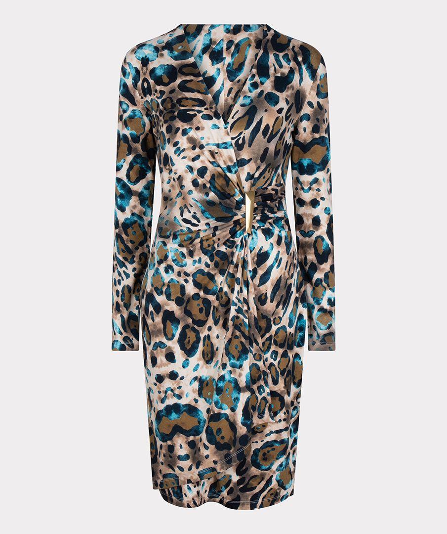 Esqualo Dress Wrap Over Animal Roots