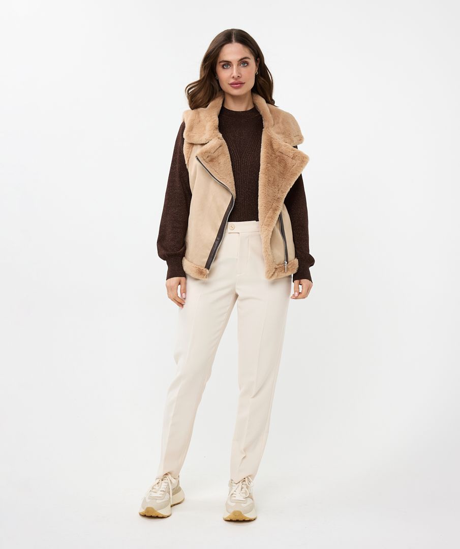 Esqualo Gilet Fake Fur / Suedine