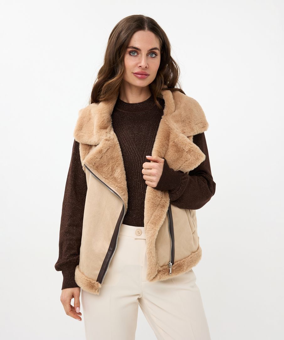 esqualo Gilet fake fur / suedine