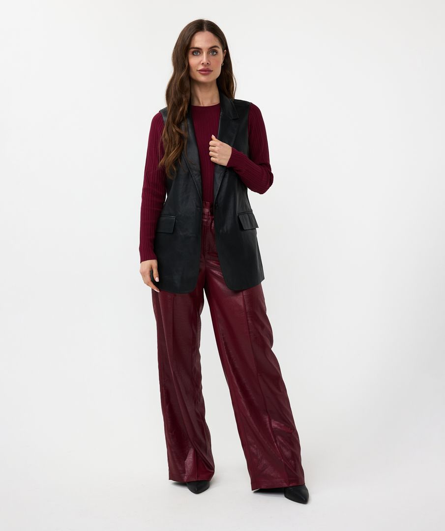 Esqualo Gilet Long Vegan Leather