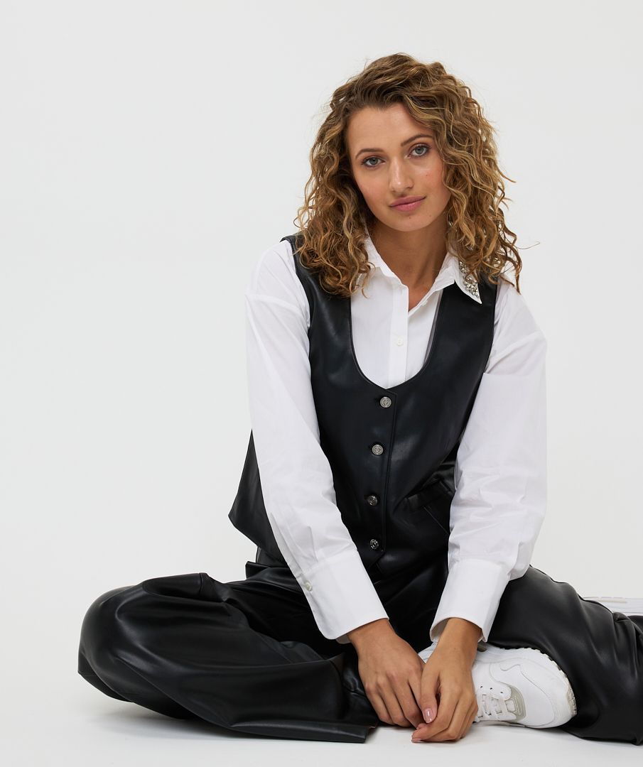 esqualo Gilet short vegan leather