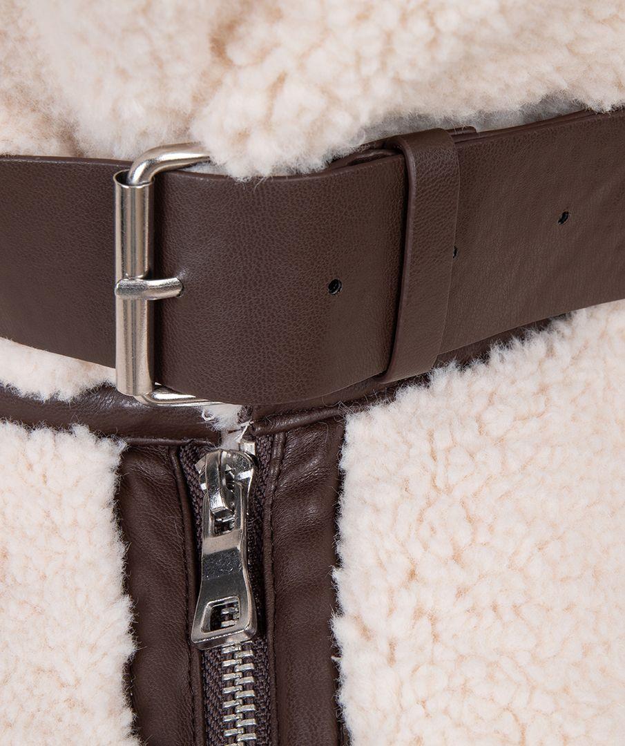 Esqualo Jacket Bonded Suede Fake Fur