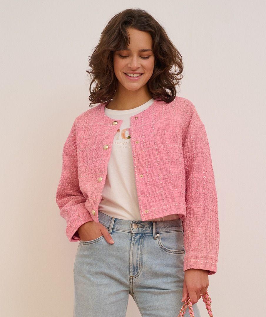 Esqualo Jacket Cropped Boucle