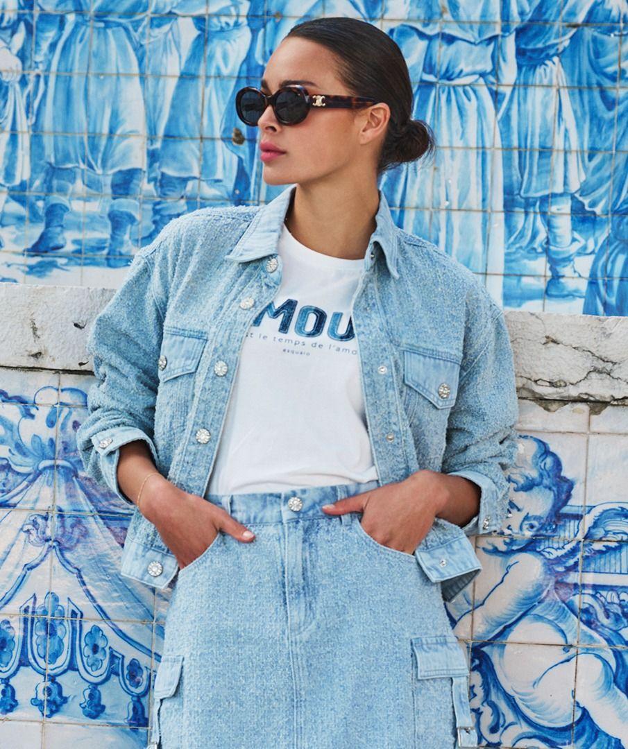 esqualo Jacket jeans damaged