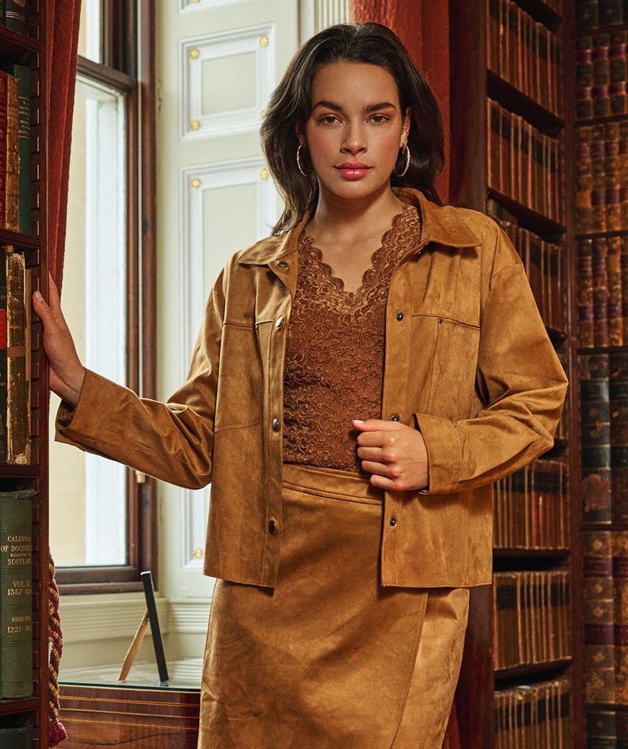 esqualo Jacket suedine wide