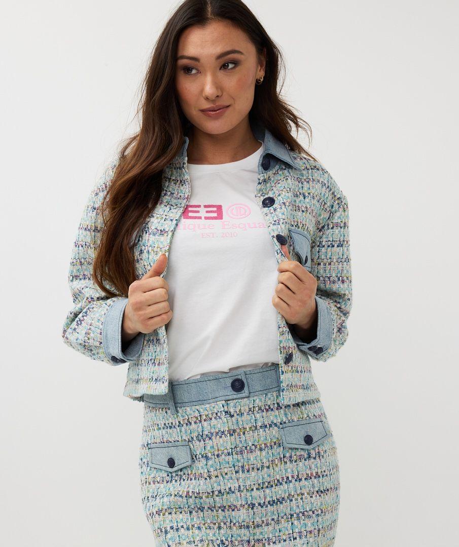 Esqualo Jacket Tweed Jeans Accent