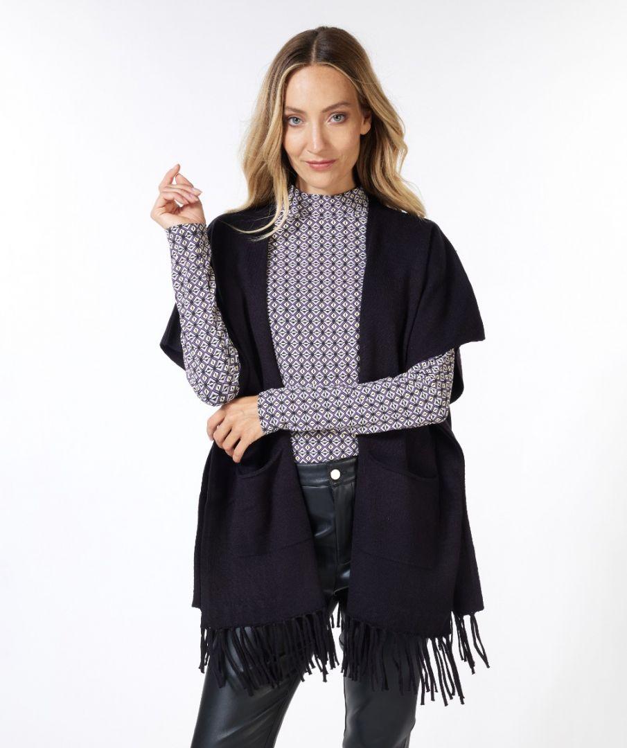 Esqualo Poncho Fringes