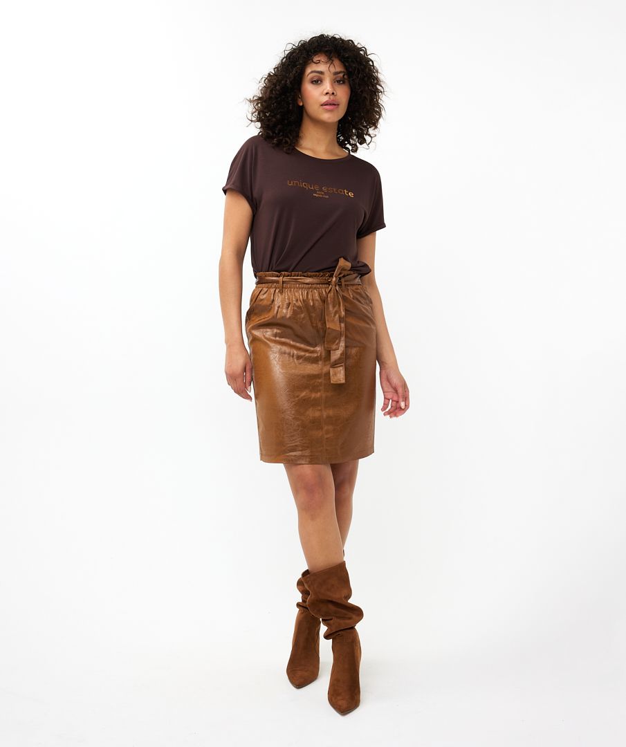 Esqualo Skirt Belt Metallic Crinkle