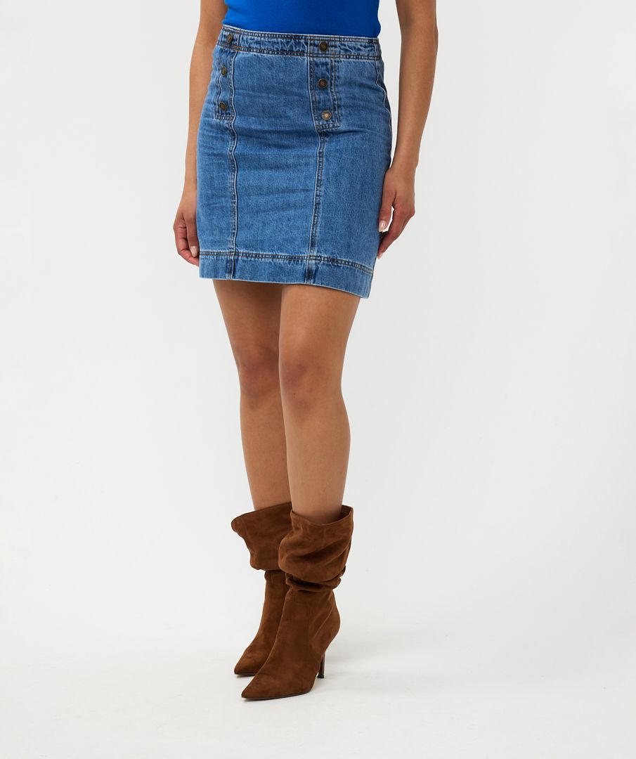 Esqualo Skirt Denim Buttons