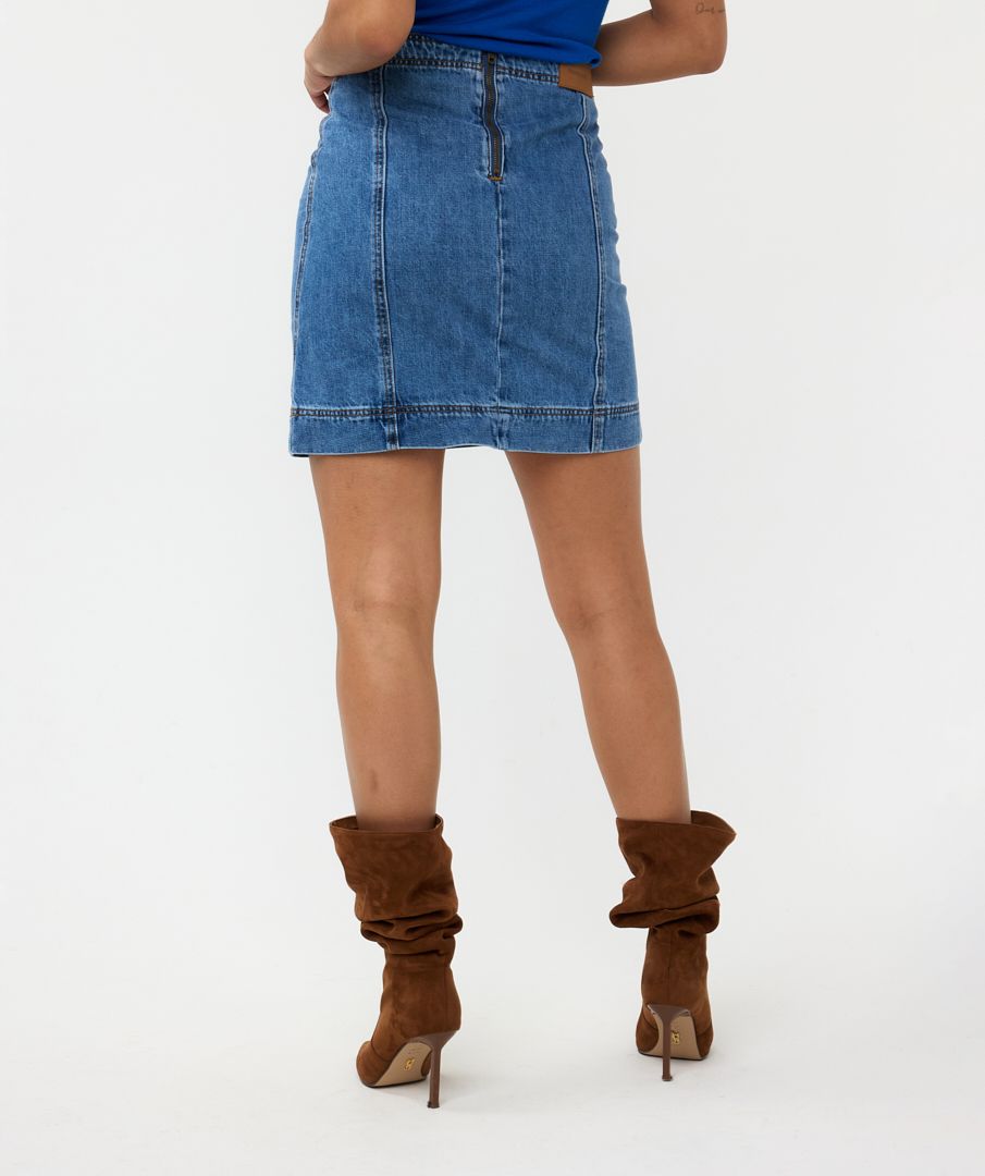Esqualo Skirt Denim Buttons