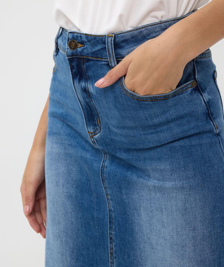 Esqualo Skirt Denim Long Slit