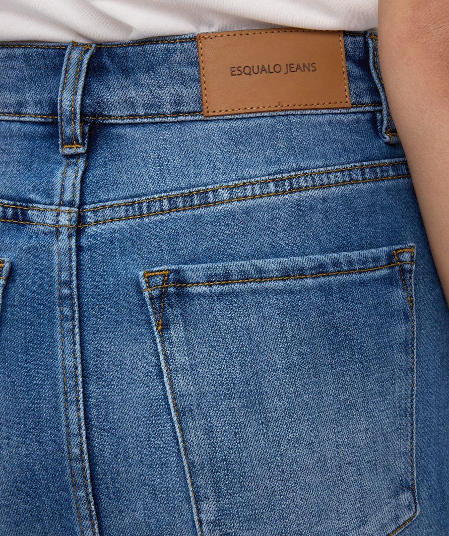 Esqualo Skirt Denim Long Slit