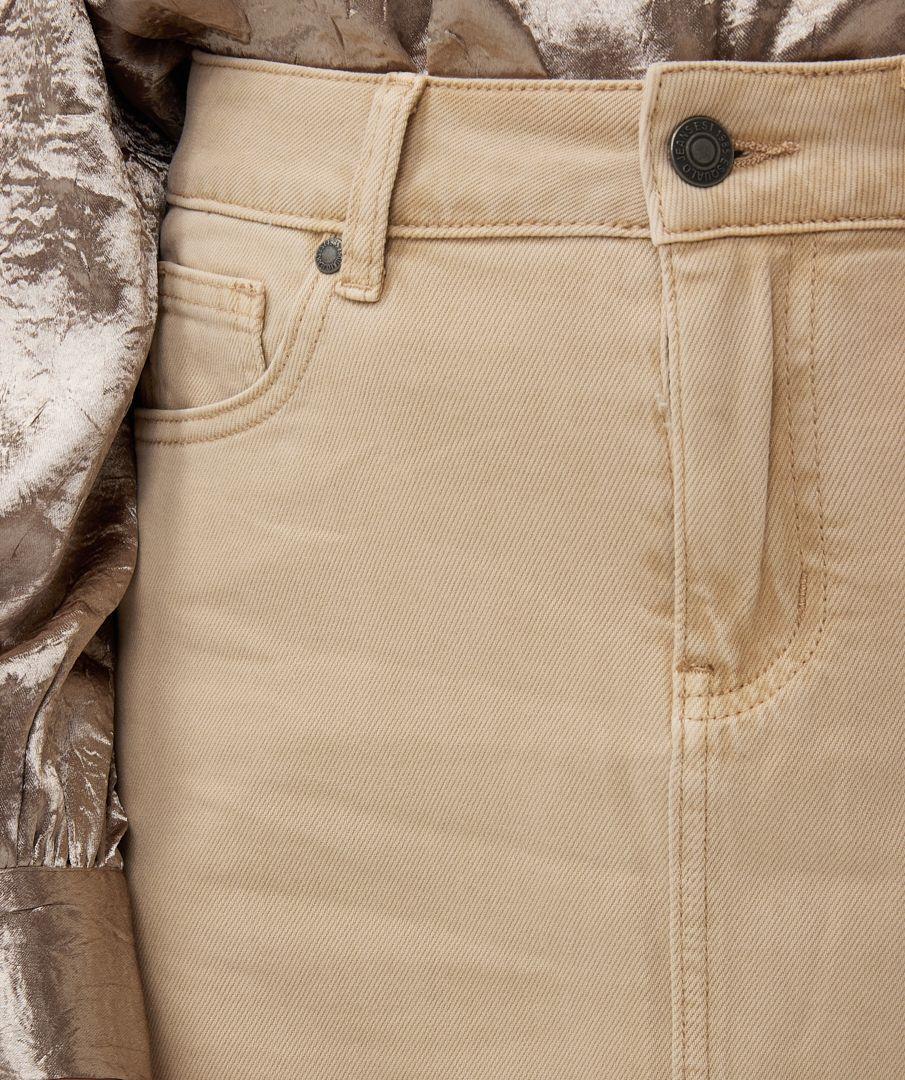 Esqualo Skirt Jeans Maxi Slit Garment Dye