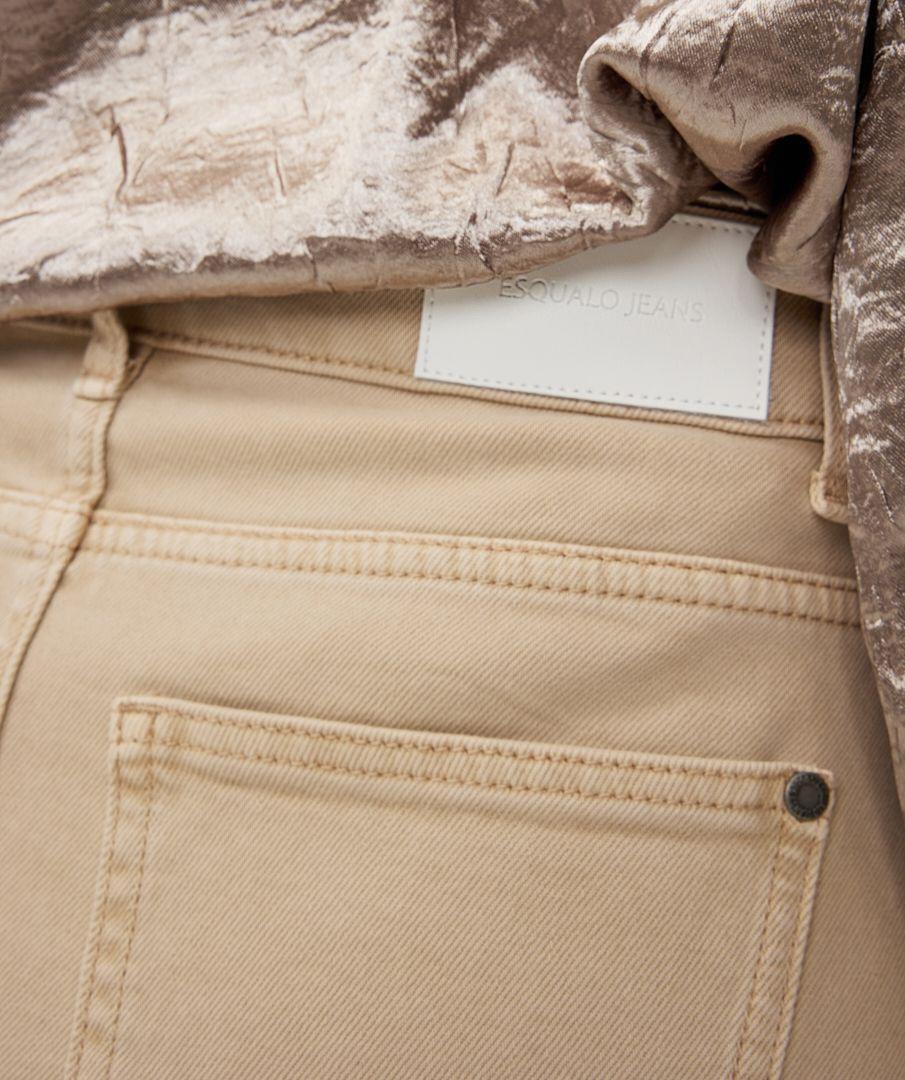 Esqualo Skirt Jeans Maxi Slit Garment Dye