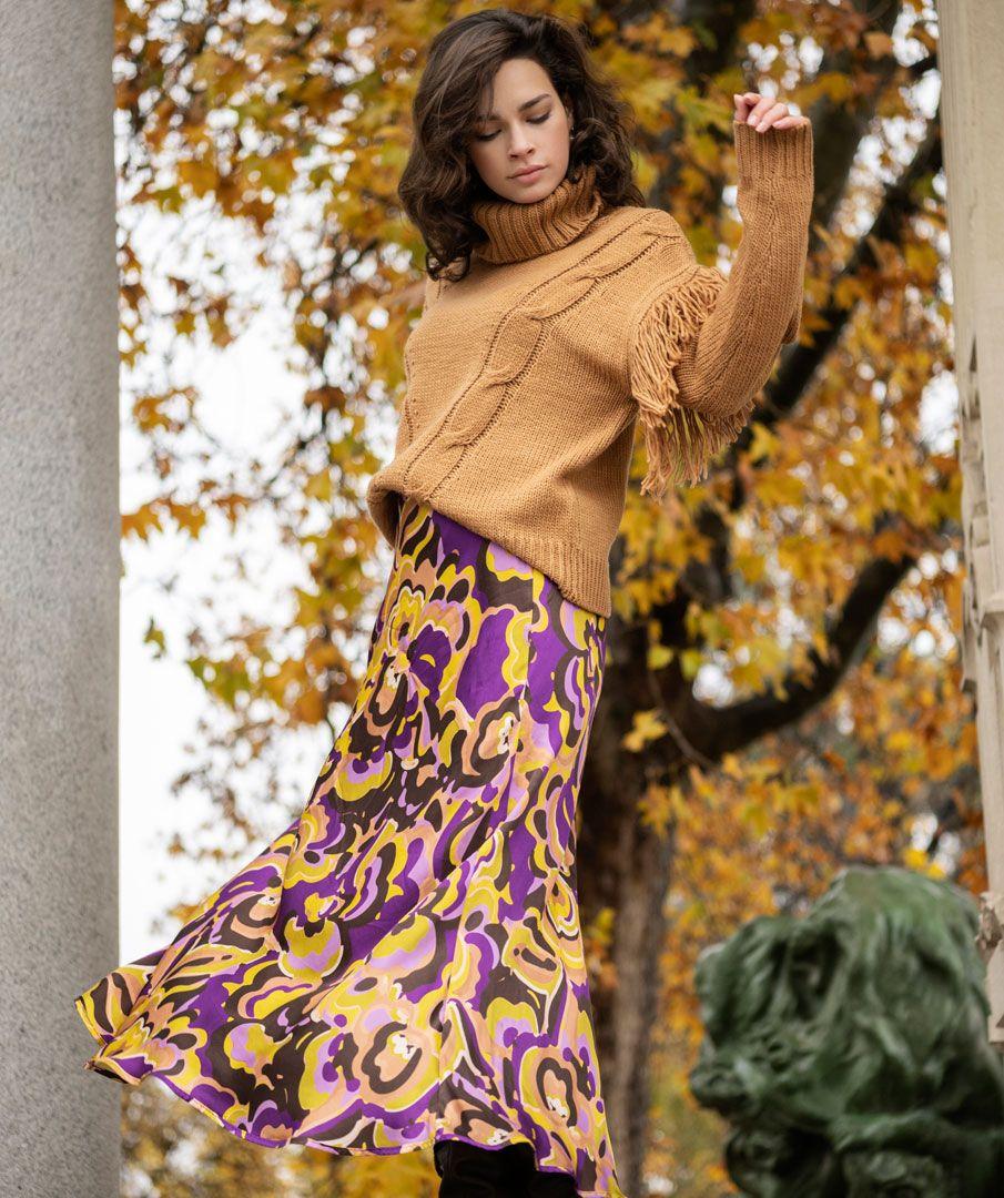 esqualo Skirt long fancy earth