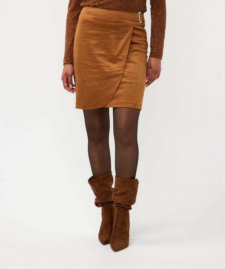 Esqualo Skirt Overlap Suedine
