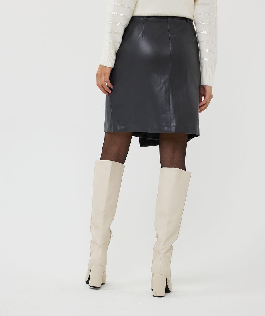 Esqualo Skirt Overlap Vegan Leather