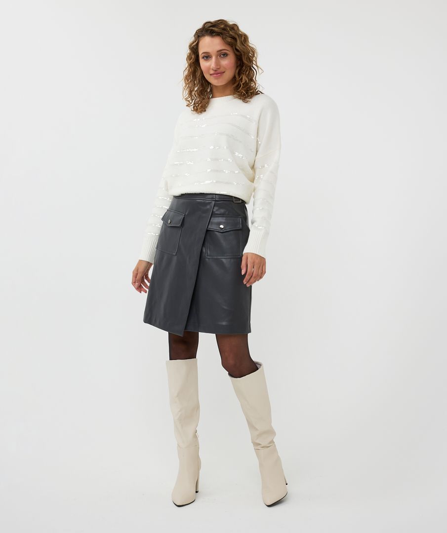 esqualo Skirt overlap vegan leather