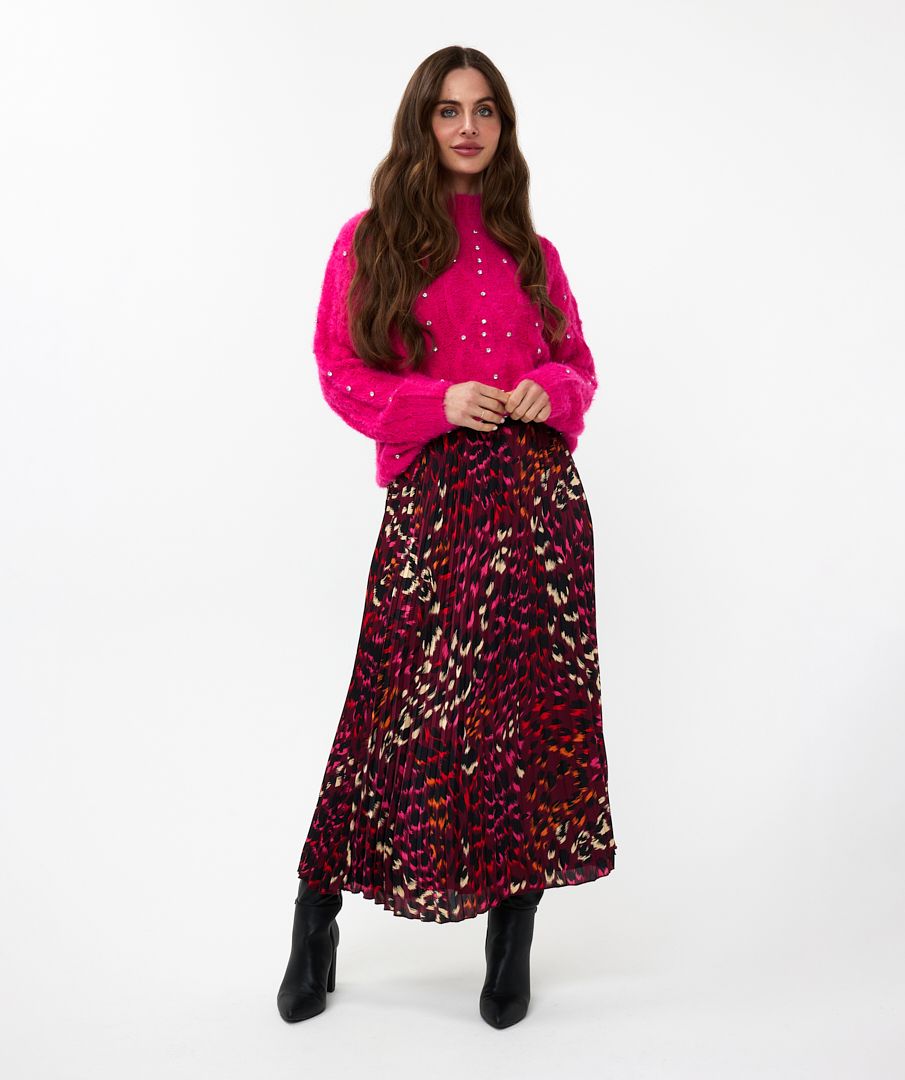 Esqualo Skirt Plisse Floral Gem