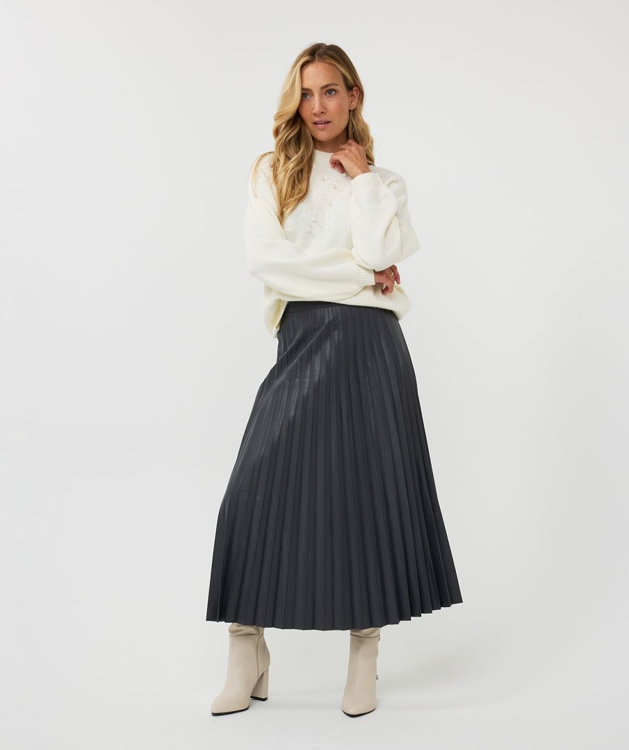 esqualo Skirt plisse vegan leather