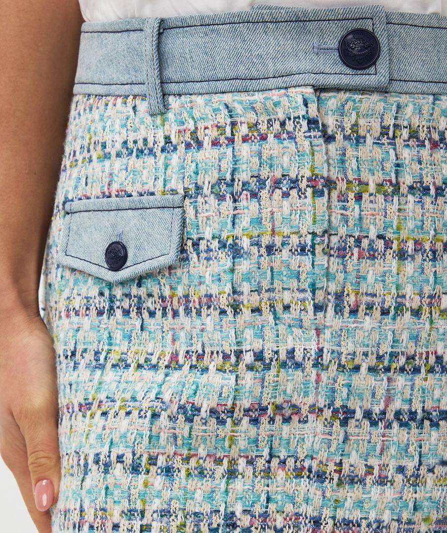 Esqualo Skirt Tweed Jeans Accent