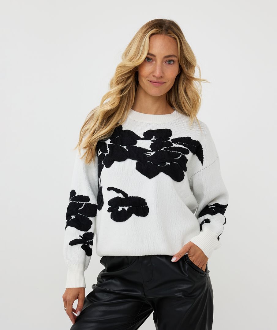 Esqualo Sweater 3D Flowers
