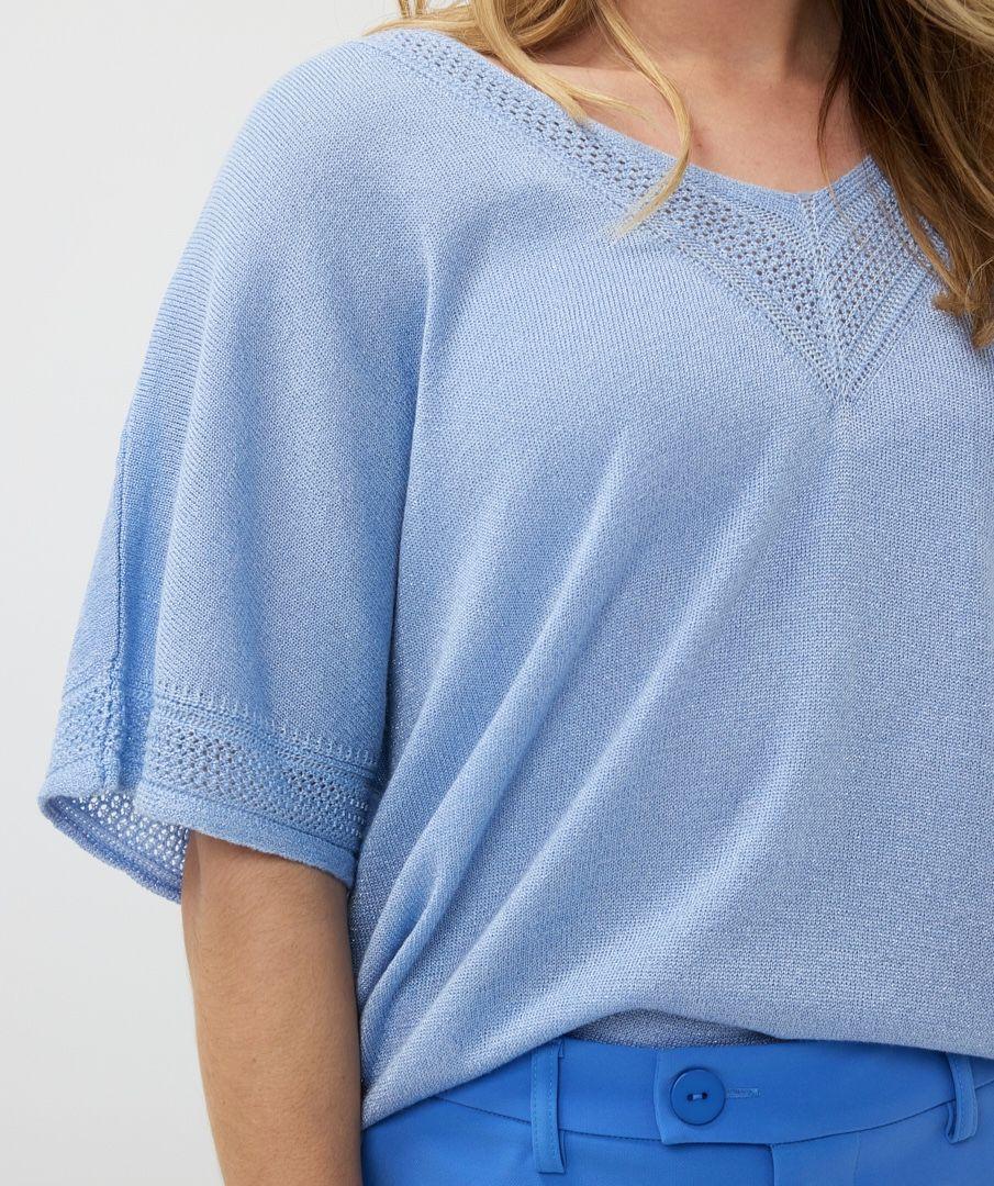 Esqualo Sweater Batwing Pointelle Lurex