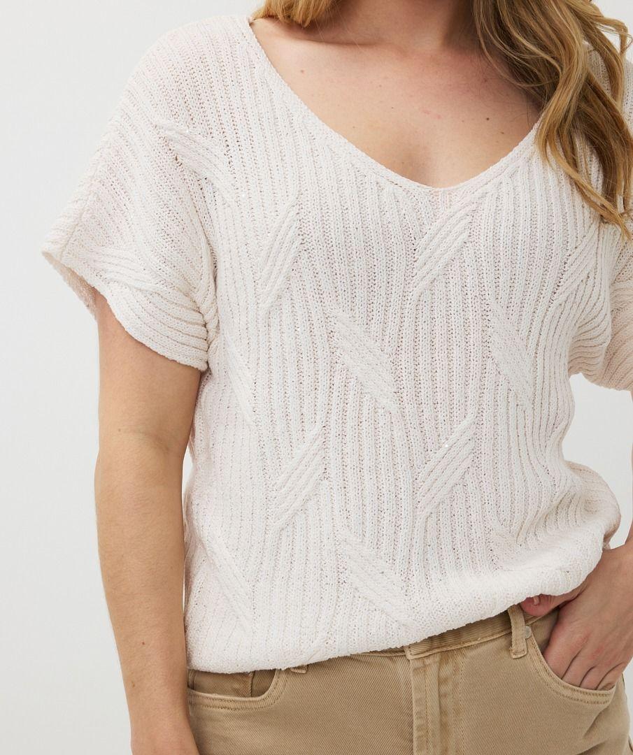 Esqualo Sweater Batwing Slub Lurex