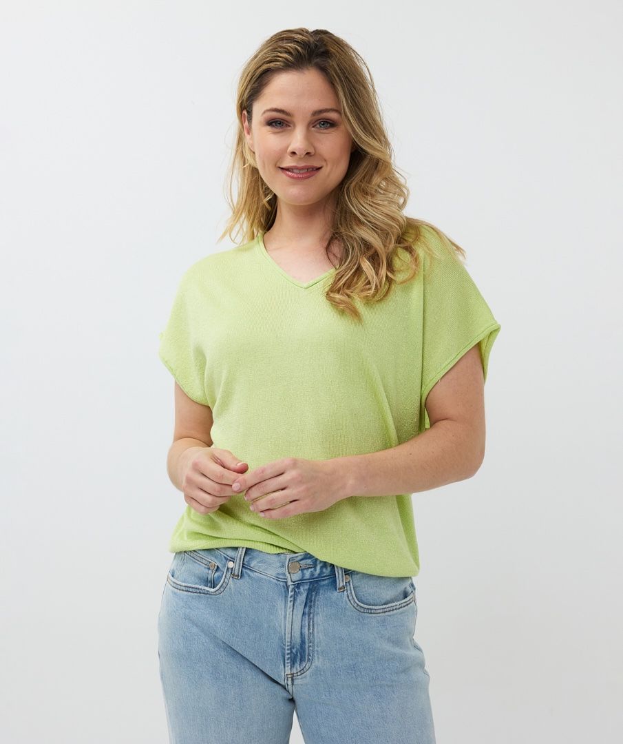 Esqualo Sweater Batwing V-neck Lurex