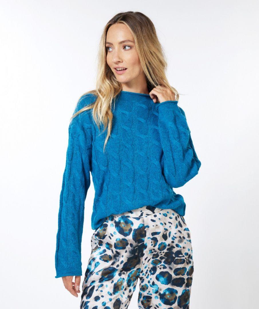 Esqualo Sweater Cables Turtle Neck