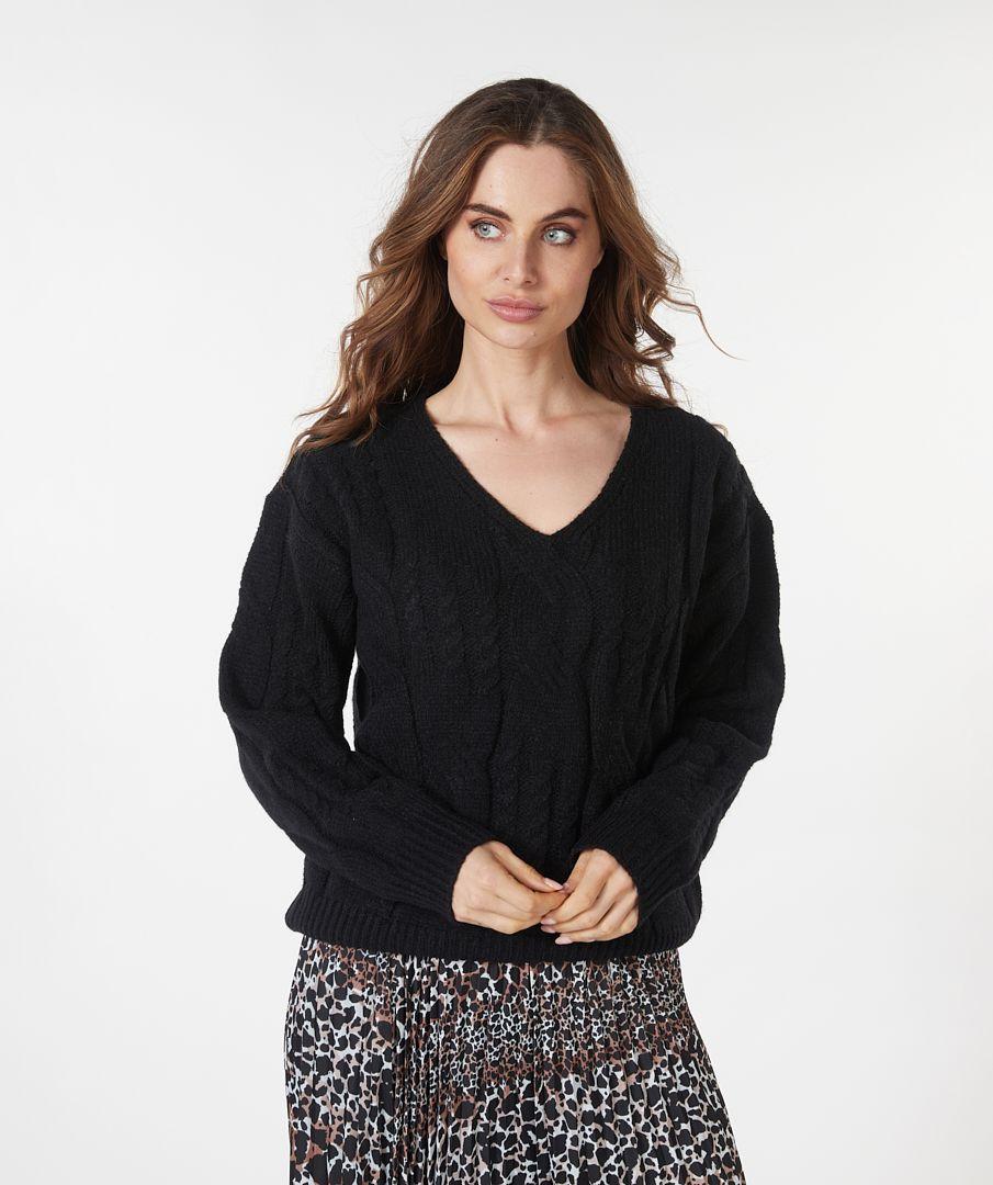 Esqualo Sweater Cables V-neck
