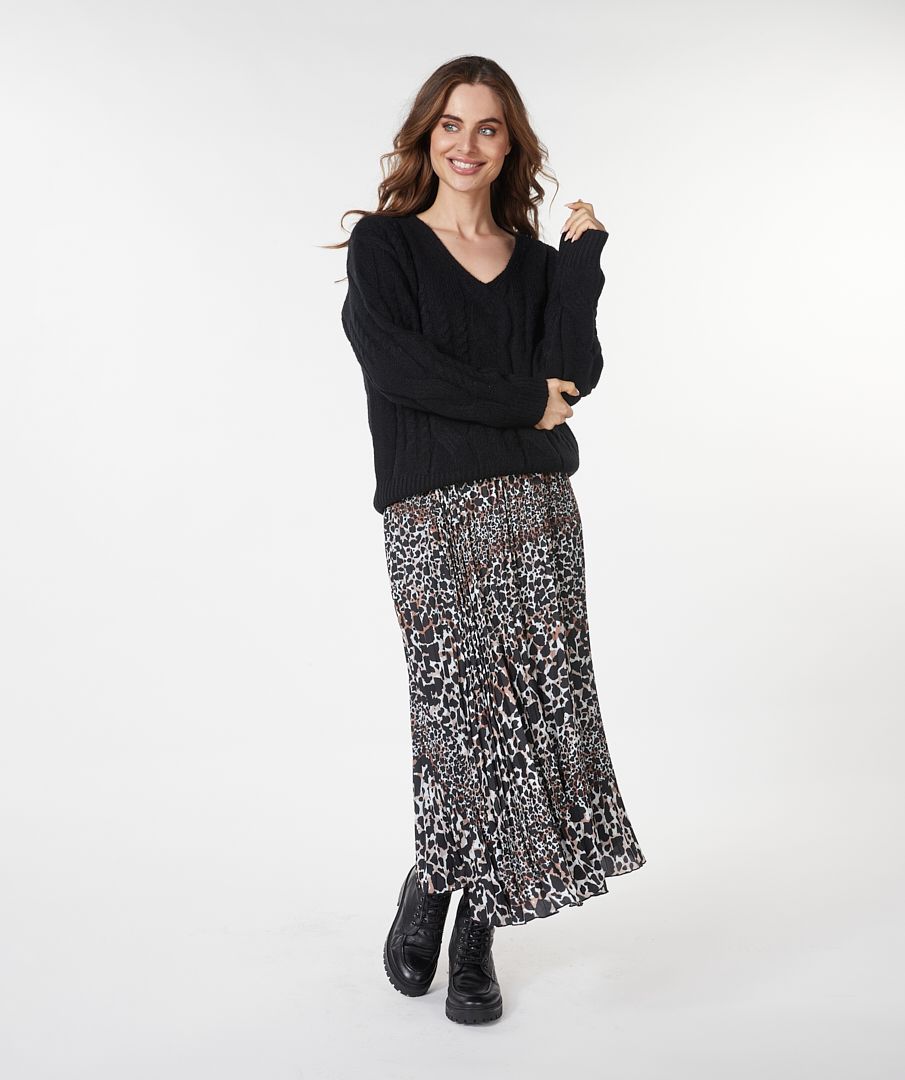 Esqualo Sweater Cables V-neck