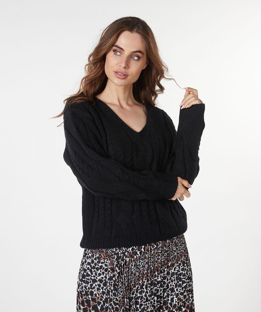 esqualo Sweater cables V-neck