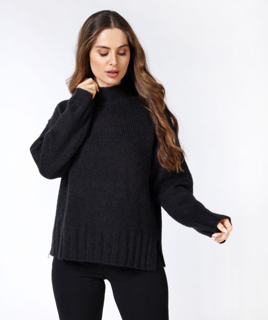 Esqualo Sweater Col High Ribbing