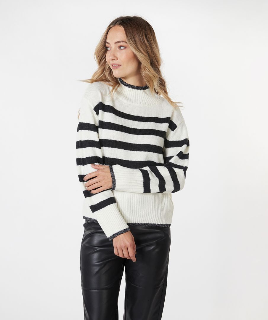 Esqualo Sweater Col Striped Lurex