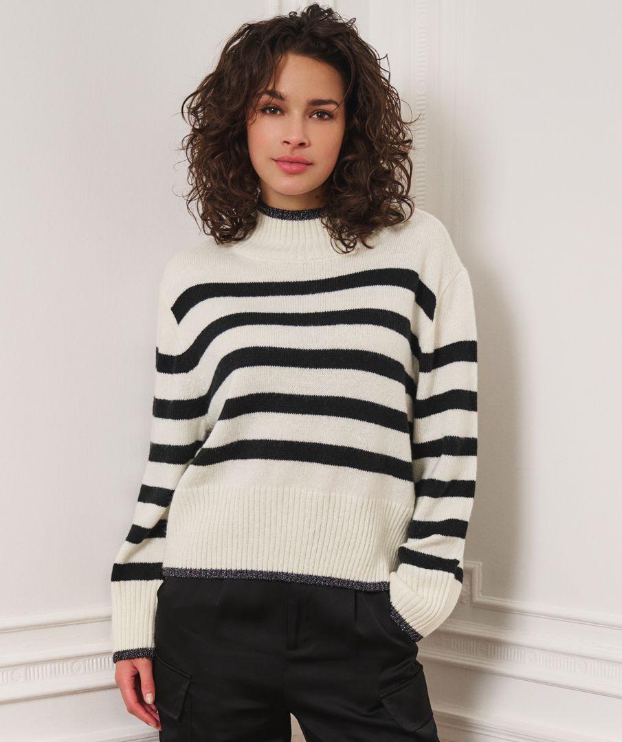esqualo Sweater col striped lurex
