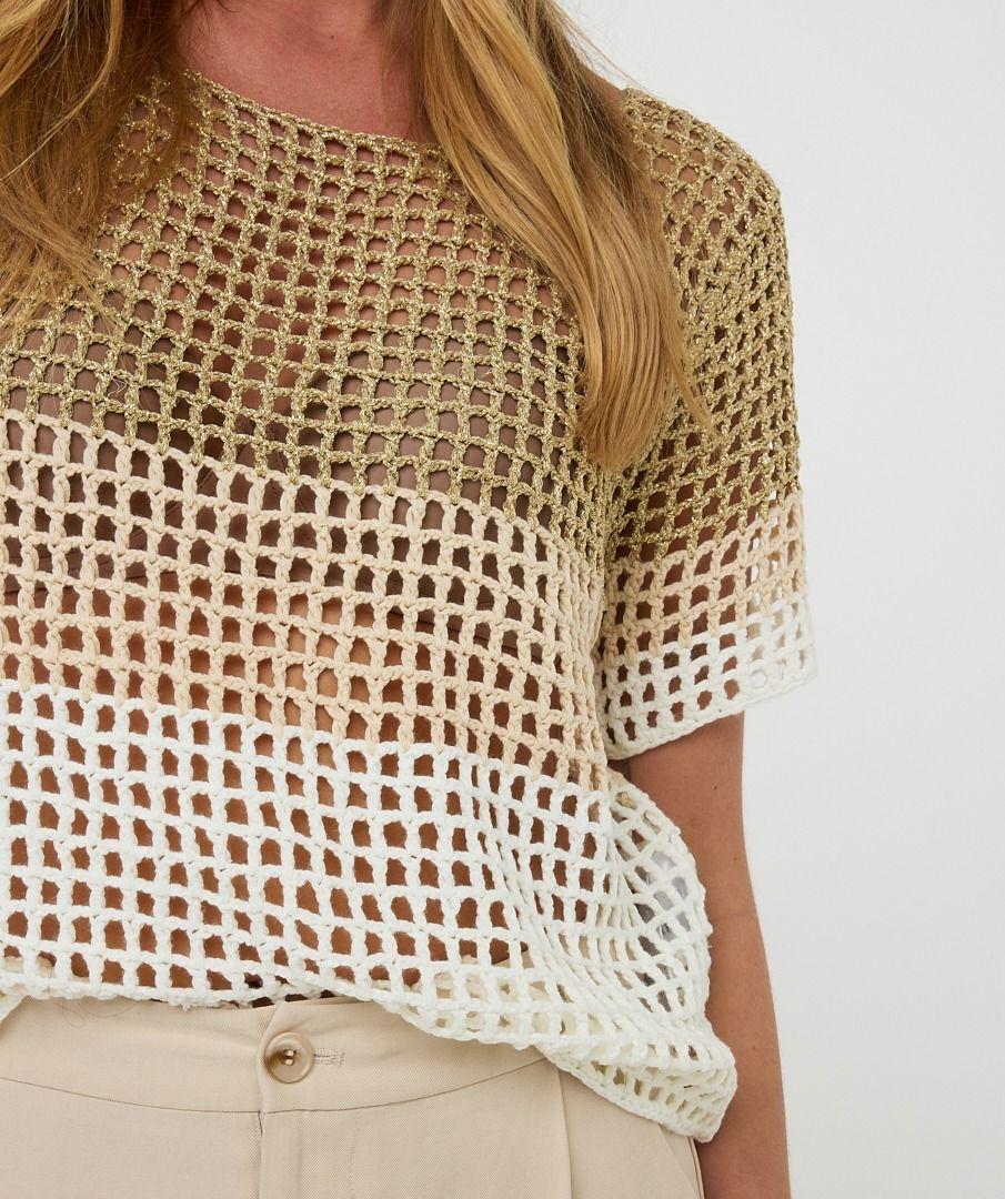 Esqualo Sweater Cropped Striped