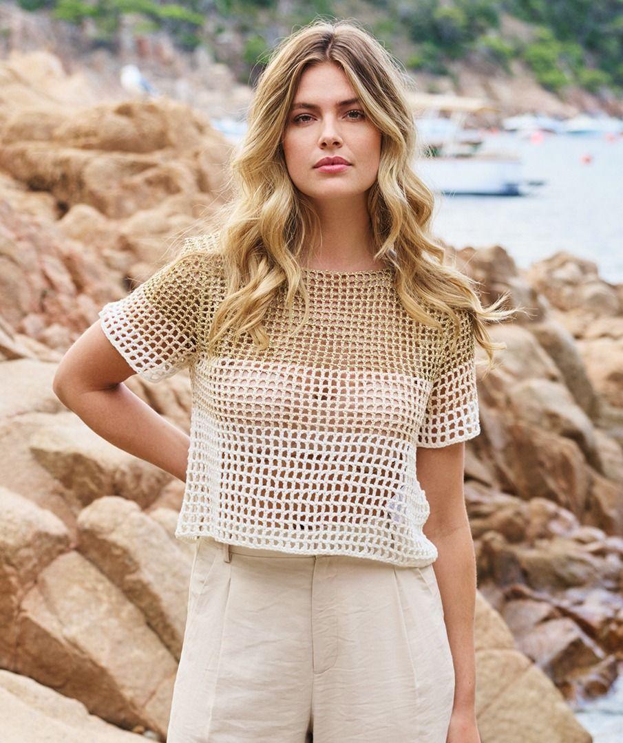 esqualo Sweater cropped striped