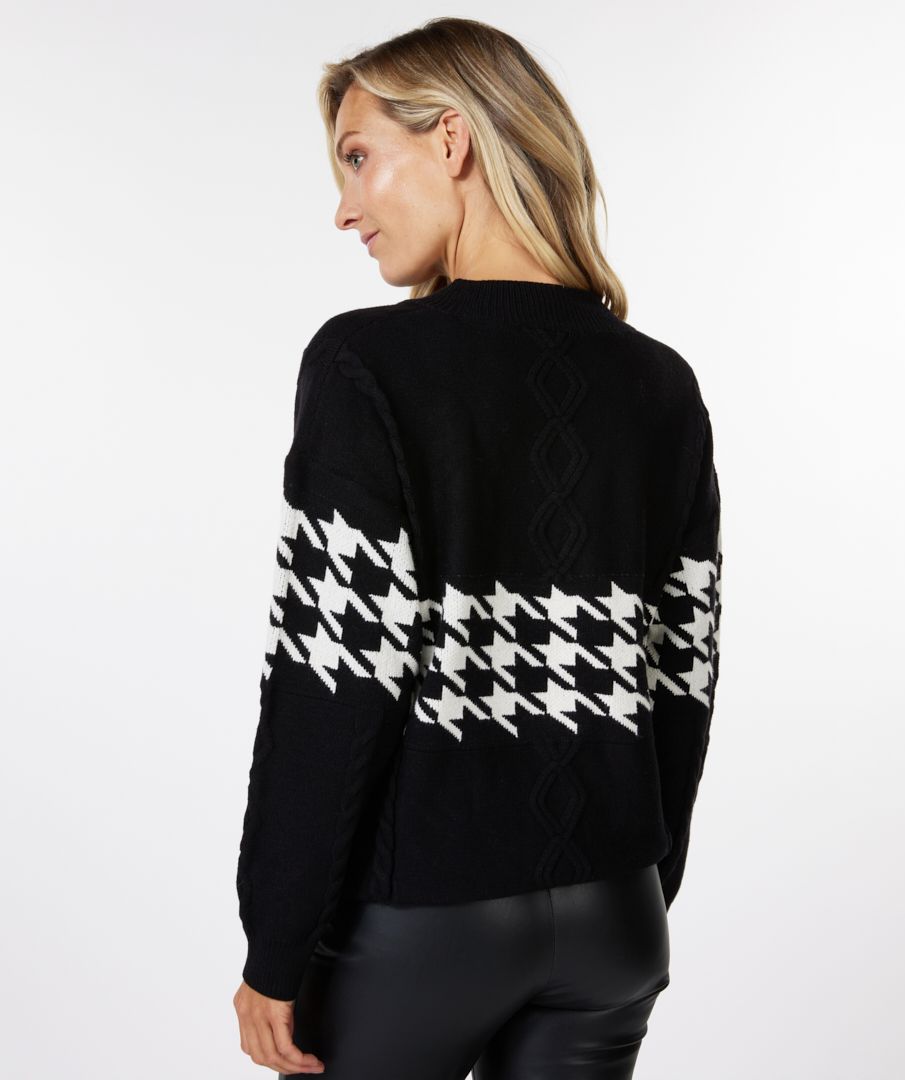 Esqualo Sweater Houdstooth Cables