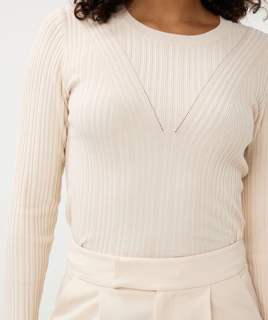 Esqualo Sweater Irregular Rib V-design